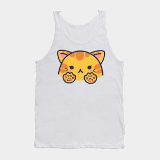 cute kawaii orange striped cat Tank Top